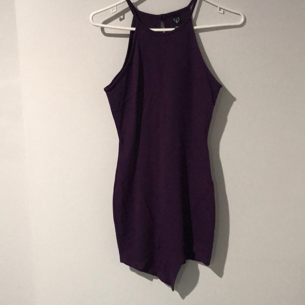 Windsor purple knit dress with asymmetrical front